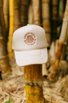 The Shell Trucker Hat is a foam-front trucker hat with the Reshelled logo on the front. These hats are fully adjustable and look cutest when you bend the brim a bit. From left to right: Brown/tan, tan, pink/white, beige Faith Rose, Trucker Hat Outfit, Shell Logo, Trucker Hat Fashion, Pink Trucker Hat, Camo Trucker Hat, Beige Hat, Orange Camo, Frou Frou