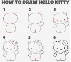 how to draw hello kitty step by step instructions for children and adults in easy steps