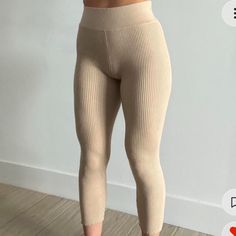 White Fox Boutique Ribbed Legging Pants Never Worn Size Xs But Fits S And Even M Just Smaller Around Waist Model Wears Size 26/27 And Is 5”7 Super Stretchy, Comfy And Kinda Thick Bought For $70 Tags For Exposure: Revolve Free People Pretty Little Thing Fashion Nova Skims Nordstrom Lululemon Alo Alphalete Gymshark Naked Wardrobe Beige Stretch Bottoms With Ribbed Waistband, Cream Stretch Bottoms For Fall, High Waist Beige Ribbed Bottoms, High Waist Ribbed Beige Bottoms, Beige Stretch Ribbed Pants, Stretch Ribbed Beige Pants, Fall Beige Ribbed Pants, Beige Ribbed Bottoms For Loungewear, High Stretch Brown Loungewear Bottoms