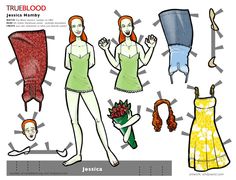 the paper doll is showing different types of clothes