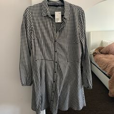 Style: Long Sleeve Plaid Dress Brand: H&M Size: 12 H&m Fall Day Out Dress, H&m Fall Dresses For Day Out, H&m Dresses For Fall Day Out, H&m Dresses For Day Out In Fall, H&m Casual Mini Dress For Fall, Casual Workwear Dresses By H&m, Casual H&m Dress For Workwear, H&m Long Sleeve Cotton Dresses, H&m Long Sleeve Mini Dress For Fall