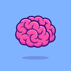 a pink brain on a blue background