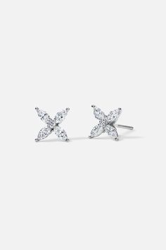 ÁINE Diamond Marquise Floral Earrings – ROEN Colorless Diamond, Classic Earrings, Marquise Diamond, Fine Jewelry Collection, 50th Gifts, Floral Earrings, Gold Platinum, Lab Created Diamonds, Precious Metals