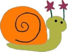 a drawing of a snail with stars on its head