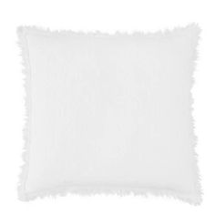 a white pillow with fray edges