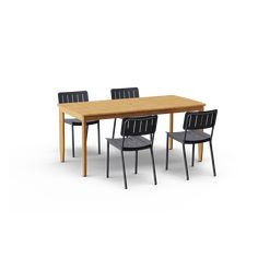 a table with four chairs around it