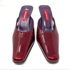 Authentic Luzia Mirnar Brick Red Patent Leather Mules, Made In Spain, Size 9. Leather Upper, Lining And Soles In Like New Very Gently Worn Condition. Color May Vary Based On Lighting. Please Review All Images And Ask Questions Prior To Purchase. Ee Leather Mules, Brick Red, Mule Clogs, Mules Shoes, Patent Leather, Clogs, Leather Upper, Spain, Women Shoes