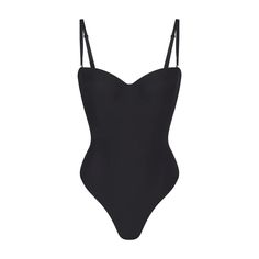 SKIMS BODY UNDERWIRE THONG BODYSUIT | ONYX Mom Dr, Insta Captions, Glamour Nails, Pinterest Ideas, Designer Pieces, Body Suit Outfits, Cutout Bodysuit, Airport Fashion, Aesthetic Shoes