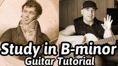 two men sitting next to each other with the words study in b - minor guitar