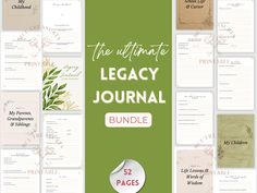 the ultimate legacy journal bundle includes 52 pages, including 5x5 and 6x7