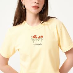 Comfort Colors California T-Shirt, Embroidered California State Flower Shirt, Poppy Flower Shirt, Embroidered California T-Shirt This embroidered California state flower shirt is everything. Perfect to wear to show your love for California! ✨ 100% Cotton ✨ Pre-shrunk ✨ Relaxed fit Care: Machine wash: warm (max 40C or 105F) Tumble dry: low Do not iron directly on the design REFUNDS AND EXCHANGES All items are made to order using multiple suppliers to ensure quick worldwide shipping. For this reason we are unable to accept returns/exchanges unless there's a defect in the item you've received. Thank you so much for shopping! Please send me a message if you have any questions, concerns or custom requests. California State Flower, North Carolina Shirt, Yellow Hibiscus, Rose Shirts, Clover Flower, Georgia State, Yellow Shirt, Violet Flower, Embroidered Clothes