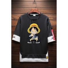 Gender:Men's,Unisex,Couple's,Women's; What's in the box:T-shirt; Types:T-shirt,Cartoon,Manga,Back To School; Holiday:Back To School; Style:Cosplay,Plus Size; Material:100% Polyester; Age Group:Adults'; Characters:Monkey D. Luffy; Cosplay Works:One Piece; Pattern:Anime; Design:Fake two piece,Harajuku,Street Style; Neckline:Crew Neck; Sleeve Type:T-shirt Sleeve; Listing Date:04/13/2022; Production mode:External procurement; Clothing Length:; Bust:; Shoulder Width:; Sleeve Length:; Print Type:Hot S Luffy Cosplay, Harajuku Street Style, One Piece Monkey D Luffy, Shirt Types, Everyday Cosplay, Harajuku Street, School Holiday, Anime Design, Boxing T Shirts