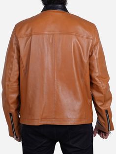 mens leather jacket biker style Brown Biker Jacket With Double-needle Sleeve For Fall, Brown Leather Biker Outerwear, Brown Leather Biker Jacket With Long Sleeves, Brown Leather Long Sleeve Biker Jacket, Brown Leather Long Sleeve Jacket, Brown Long Sleeve Leather Jacket, Brown Biker Leather Jacket With Long Sleeves, Brown Zipper Outerwear For Biker Events, Brown Moto Leather Jacket With Zipper Closure