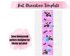 an image of a pink background with black dots and blue birds in the center, text reads bat buntstone template