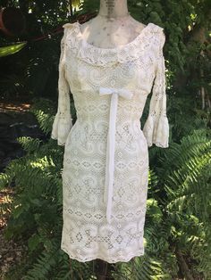 Vintage crochet dress  1980s  Size6 Vintage Crochet Dress, Vintage Crochet Dresses, Crochet Vintage, 1980s Dresses, Vintage Crochet, Miami Fl, Dress Clothes For Women, Crochet Dress, Miami