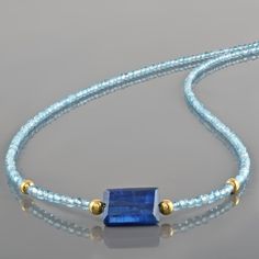 "Natural Kyanite Gemstone beads necklace with Apatite  Shape- Round faceted  Size- 2.5MM Apatite ,8MM Approx. Kyanite  Length- 45CM Metal- Pure 925 Sterling Silver  Handmade Beads Necklace Christmas, Birthday, Anniversary Gift  Customization Available / IF YOU have any question, please post into \"Customer Questions & Answers\" below the \"Product specifications\", we will update you there. * 【BEAUTY FOR YOUR DECORATION】Every single bead has been manufactured in the highest of process standards; Sapphire Beaded Necklaces With Gemstone Beads For Gift, Sapphire Rondelle Necklace As A Gift, Sapphire Faceted Beaded Necklace For Gift, Sapphire Rondelle Necklace For Gift, Faceted Sapphire Beaded Necklace Gift, Sapphire Faceted Beads Necklace For Gift, Kyanite Gemstone Beads Necklaces As Gift, Handmade Sapphire Beaded Necklaces For Gift, Apatite Gemstone Beads Necklace For Gift