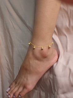 "For Ready-to-ship items search here, https://etsy.me/39BDvMS Jingle Bell Anklet / Gold Plated Anklet Gift for Her / Sterling Silver Anklet / Birthday Gift / Gift for Girlfriend, Sister About Features- * Made to order * Materials: 925 Sterling Silver * Gold color: Yellow Gold Plating, White Gold Plating, and Rose Gold Plating * Comes with a 2\" inches extender * Layaway Plan Available - SKU : A01 Note: Price is for one piece of anklet. As a reference, I've included the widths of coins for your v Adjustable Anklets For Parties, Adjustable Anklets For Gift, Bell Anklet, Anklet Gold, Curve Ring, Dainty Band, Silver Anklet, Sterling Silver Anklet, Silver Anklets