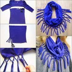 the instructions to make a scarf with fringes