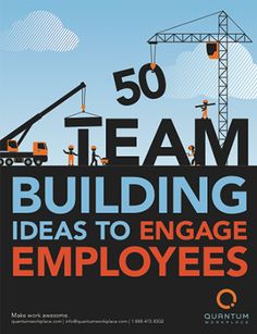 the cover of 50 team building ideas to engage employees