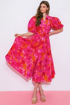 VERIFIED STUNNER ORGANZA MIDI DRESS Organza Midi Dress, Printed Organza, Flying Tomato, Elbow Sleeve, Mid Length Dresses, Printed Midi Dress, Elbow Length Sleeve, Full Skirt, Mid Length