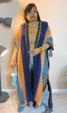 Knitted Sweater Kimono – Robe Kimono Casual Open Knit Poncho, Long Blue Knitted Sweater, Blue Long Knit Sweater, Long Blue Knit Sweater, Casual Open Knit Poncho One Size, Casual One Size Open Knit Poncho, Oversized Long Blue Sweater, Blue Oversized Long Sweater, Cozy Long Blue Sweater