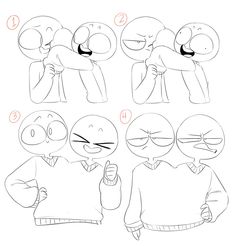 how to draw cartoon characters with different expressions and gestures for the character's face