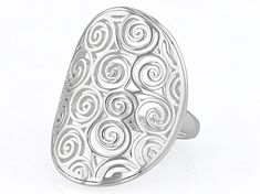 Artisan Collection of Ireland™ Sterling Silver Statement Ring. Measures Approximately 0.78"L x 1.05"W. Not Sizeable. Contemporary Silver Rings For Wedding, Contemporary Silver Jewelry With Artistic Design, Contemporary Silver Ring With Unique Design, Contemporary Rings With Unique Design For Gift, Contemporary White Gold Rings For Gift, Contemporary Sterling Silver Rings As Gift, Contemporary Sterling Silver Rings For Gifts, Sterling Silver Ring With Artistic Design, Contemporary Jewelry Ring As A Gift