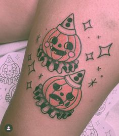 Spooky Back Tattoos, Trick R Treat Tattoo, Abstract Tattoos, Tattoo Practice, Funky Tattoos, Piercing Inspo