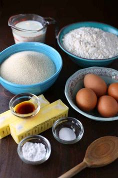 the ingredients for this recipe include eggs, flour and butter