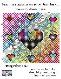 a cross stitch pattern with an image of a heart in the center and text that reads,