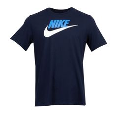 Brand New. Blue Nike Future T-Shirt. 100% Cotton Blue T-shirt With Logo For Streetwear, Blue Crew Neck Top With Logo, Sporty Blue Tops With Logo, Nike Navy Sports T-shirt, Nike Sports T-shirt In Navy, Nike Navy T-shirt For Sports, Nike Cotton Top With Logo, Nike Cotton Tops With Logo, Blue Graphic Tee With Logo Print