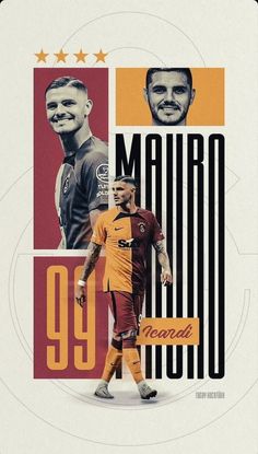 the poster shows two soccer players in different colors