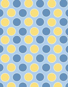 a blue and yellow polka dot pattern