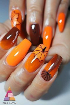 Brown Ombre Nails, October Nail Designs, Autumn Nail Ideas, Silk Wrap Nails, Ombré Nails, Autumn Nail, Nail Prices, October Nails