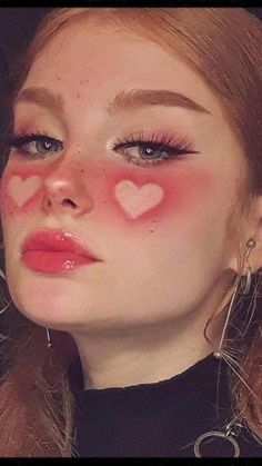 Halloweenský Makeup, Cheek Makeup, Cute Eye Makeup, Valentines Day Makeup, Smink Inspiration, Valentines Makeup, Makijaż Smokey Eye, Eye Makeup Designs, Dope Makeup