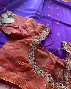 Simple Blouse Designs, Pure Silk Saree, Work Blouses, Simple Blouse, Trendy Blouses, Fancy Blouses, French Knot, Fancy Sarees, Pure Silk Sarees