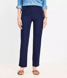 Curvy Full Length Straight Pants in Bi-Stretch Versatile Blue Straight Pants, Blue Straight Leg Wool Pants, Blue Straight-leg Elastane Dress Pants, Pull-on Straight Leg Elastane Pants, Blue 4-way Stretch Straight Leg Pants, Straight Pants, Effortless Style, Fabric Care, Must Haves