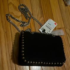 Real Leather Zara Bag With Tags Trendy Black Zara Shoulder Bag, Elegant Black Bag For Going Out, Zara Black Shoulder Bag For Party, Trendy Black Bag For Going Out, Chic Zara Shoulder Bag For Night Out, Casual Black Shoulder Bag For Night Out, Black Shoulder Bag For Fall Party, Zara Purse, Beaded Crossbody Bag