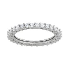 Accessorize your favorite looks with this striking Contessa Di Capri cubic zirconia band ring. Accessorize your favorite looks with this striking Contessa Di Capri cubic zirconia band ring. RING DETAILS Width: 2 mm Metal: sterling silver Plating: rhodium Finish: polished Packaging: boxed Nickel freeCUBIC ZIRCONIA DETAILS Total weight: 1 1/2 ct. Shape: round Color: clear Setting: prong Gemstones may have been treated to enhance their appearance. Special care may be required. Please visit our Gems White Gold Cubic Zirconia Halo Eternity Band, Cubic Zirconia Eternity Band With Halo For Promise, Cubic Zirconia Halo Eternity Band Promise Ring, Promise Ring Cubic Zirconia Eternity Band With Halo, Stackable White Gold Cubic Zirconia Eternity Band, Stackable Halo Cubic Zirconia Rings, Cubic Zirconia Stackable Rings With Halo, Cubic Zirconia Half Eternity Crystal Ring, Stackable Diamond White Cubic Zirconia Diamond Ring