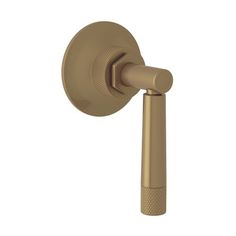 thermostaer for shower faucet in gold with an arm handle and round spout