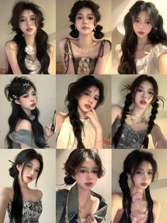 Elegant Hairstyles For Wavy Hair, Unpopular Hairstyles, Cute Hairstyles No Bangs, Pisces Hairstyle, Korean Hairstyles, Korean Hair, Hair Textures