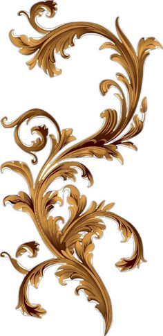 an ornate gold design on a white background