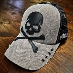 Wornstar Relentless Trucker Hat #wornstar #wornstarclothing #rocknrollclothing #truckerhat #cap #hat #stars #skullncrossbones #streetstyle #unisex #livelifeloud Wornstar Clothing, Hat Aesthetic, Gas Monkey Garage, Pirate Outfit, Mens Silver Jewelry, Gas Monkey, Mens Hats, Eagle Tattoos, Rock N Roll Style