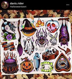 an assortment of halloween stickers on a piece of paper