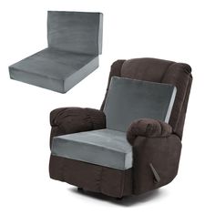 the recliner chair is upholstered and ready to be used as a seat