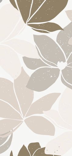 an abstract floral background with leaves and dots in grey, beige, and white colors