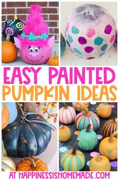 easy painted pumpkins with text overlay