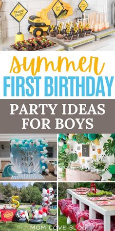 Summer first birthday party ideas and themes for boys and girls. Birthday Party Themes For Boys, Party Themes For Boys