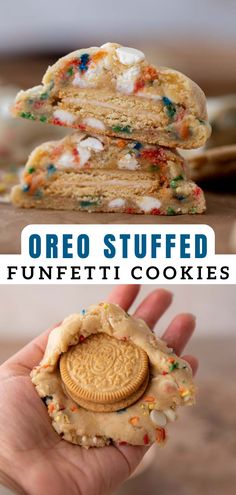 an image of oreo stuffed funfetti cookies