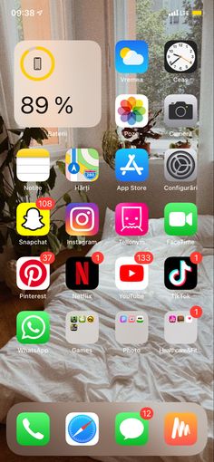 an iphone screen with various icons on it